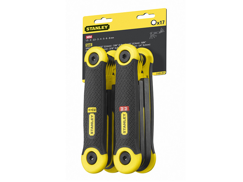 STANLEY STA269267 Metric & Imperial Folding Hexagon Key Set, 17 Piece