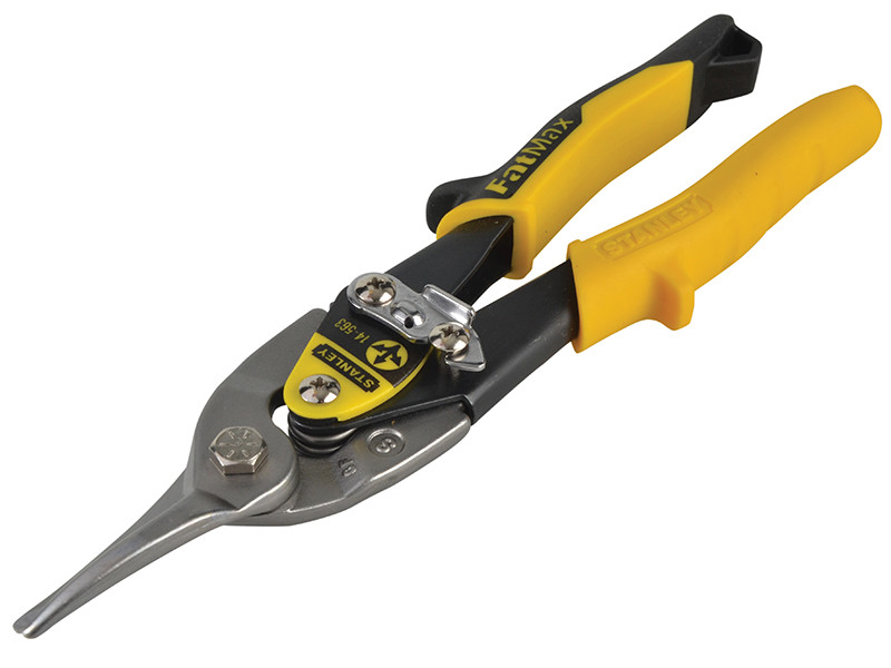 STANLEY STA914563 Yellow Aviation Snips & Holster Straight Cut 250mm (10in)