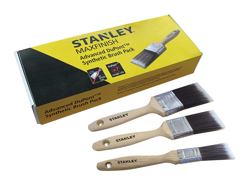 STANLEY STASTPPSS0S MAXFINISH Advanced Synthetic Paint Brush Set of 3 25 38 & 50mm