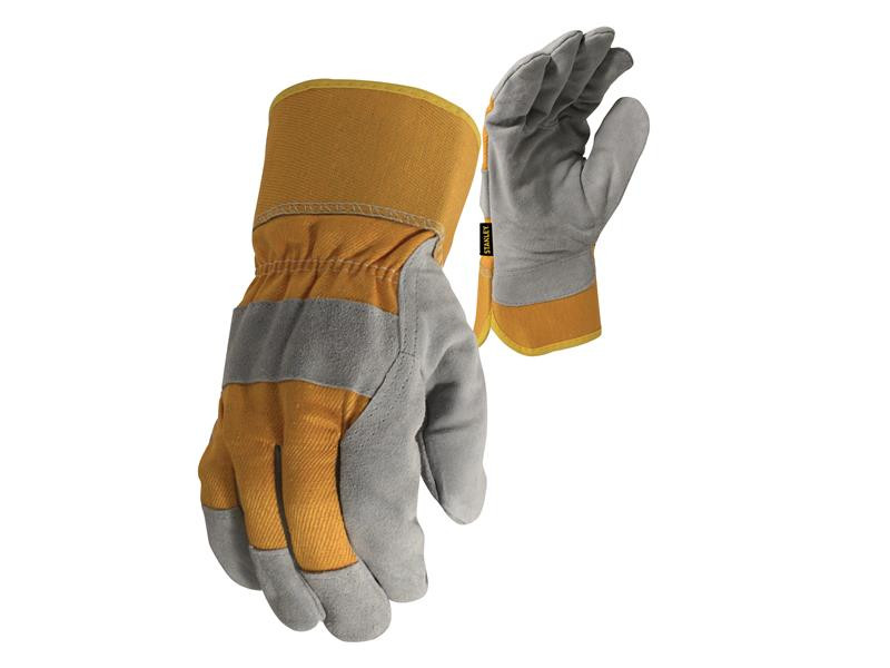 A pair of thermal-lined work gloves with a textured grip palm and an elasticated wrist, for use in cold weather conditions.