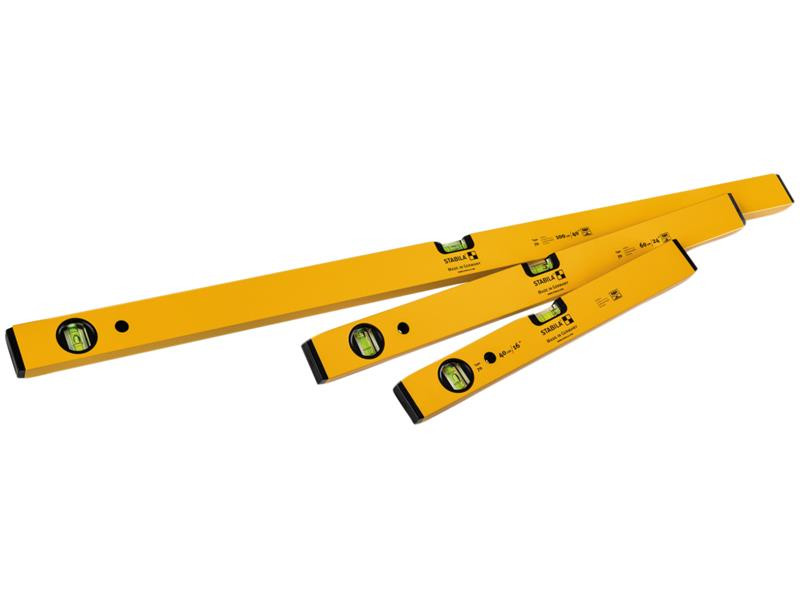 Stabila STB70SET3 Single Plumb Box Section Spirit Level Set, 3 Piece