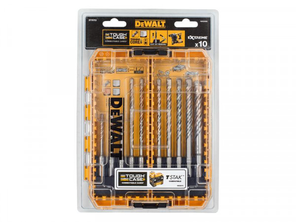 A yellow and black DEWALT cordless SDS-Plus rotary hammer drill with hammer, rotation, and chisel modes, for drilling and chiselling into concrete and masonry.