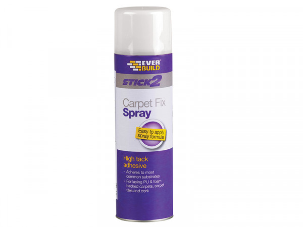 A 500ml spray can of Everbuild adhesive or sealant, for bonding insulation, fabrics, and lightweight materials.