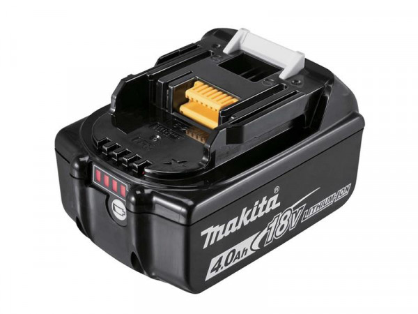 A teal and black Makita 18V 4.0AH lithium-ion slide-pack battery, compatible with the Makita cordless tool range.