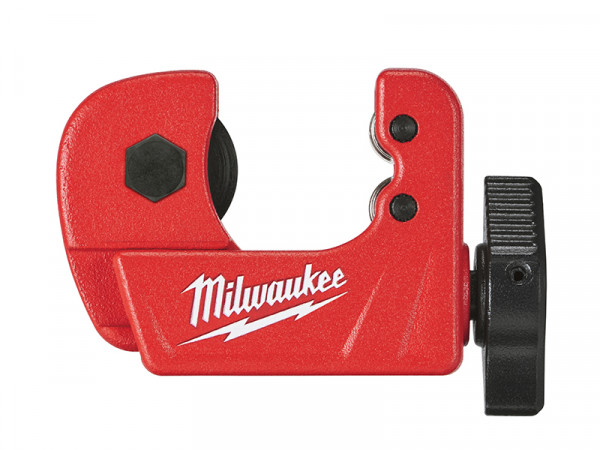 A red and black Milwaukee cordless power tool, with an ergonomic grip, designed for use on construction and maintenance tasks.