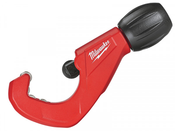 A red and black Milwaukee cordless power tool, with an ergonomic grip, designed for use on construction and maintenance tasks.
