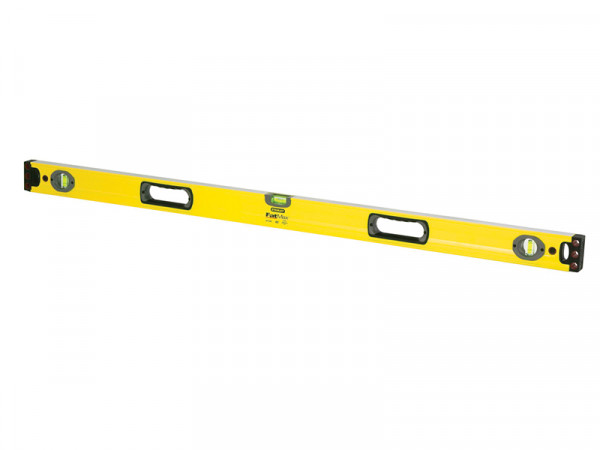 A Stanley 180cm spirit level with an extruded aluminium body and accurate vials, for checking horizontal and vertical alignment.