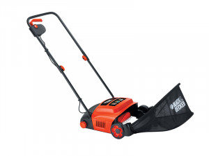 A black garden rake with multiple hardened steel tines and a long wooden handle, for levelling soil and clearing debris.