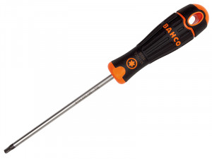 A Bahco brand Torx screwdriver with a black and orange handle and a long, silver shaft, shown on a white background.