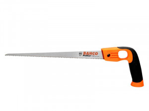 A Bahco ProfCut hand saw with a long, thin serrated blade and an orange and black pistol-grip handle, designed for precise cutting tasks.