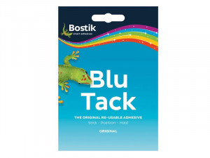 A blue package with a green lizard and a rainbow.,