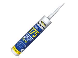 A 300ml cartridge of Everbuild white flexible acrylic sealant for sealing gaps around door and window frames and skirtings.,
