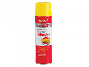 A 500ml tin of Everbuild contact adhesive for bonding laminates, rubber, leather, and similar materials.