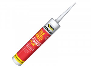 A cartridge of Everbuild white flexible acrylic sealant for sealing gaps around door and window frames and skirtings.,
