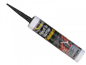 A 295ml cartridge of Everbuild black flexible acrylic sealant for sealing gaps around door and window frames and skirtings.,