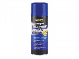 A 400ml cartridge of Everbuild white silicone sealant with a flexible cured finish, for sealing joints around kitchens, bathrooms, and windows.