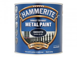 Hammerite HMMSFDB25L Direct to Rust Smooth Finish Metal Paint Dark Blue 2.5 Litre