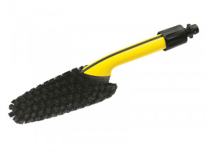 A brush with natural or synthetic bristles and an ergonomic handle, for applying coatings or cleaning surfaces.