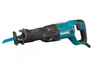 A teal and black Makita corded reciprocating saw with 240V variable speed and a quick-release blade clamp, for demolition and rough cutting.