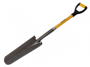 A Roughneck short-handled square-bladed spade with a steel blade and a wooden or fibreglass shaft, for general digging work.