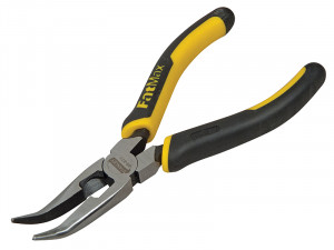 A pair of Stanley pliers with hardened steel jaws and insulated handles, for gripping and bending work.