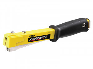 A hammer with a steel head and a steel-handled handle, for general fastening and construction use.
