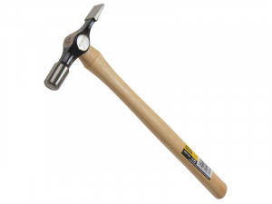 A Warrington-pattern pin hammer with a cross-pein for starting small nails and a flat face for driving, with a steel-handled handle.