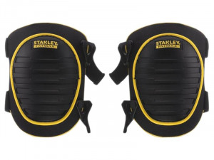 A pair of foam-padded knee pads with adjustable straps, designed to protect the knees during kneeling work.