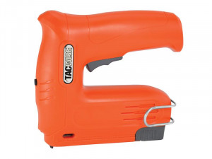 A None cordless nail gun with 4V a magazine feed and safety tip, for driving nails quickly in timber framing and carpentry.