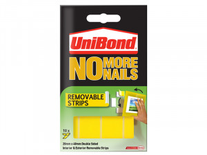 Unibond UNI781739 No More Nails Removable Pads 19mm x 40mm (Pack of 10)