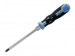 A Bahco Pozi screwdriver with a comfort-grip handle and a hardened steel tip, for general assembly and fastening work.