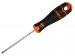 A Bahco-branded flathead screwdriver with a black and orange handle and a metal shaft, shown on a white background.