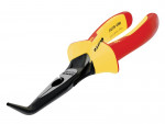 Insulated pliers with red and yellow handles and a black, angled, pointed tip, designed for gripping or bending wires safely. The tool is labeled with the brand name Bahco and model number 2425S-200.
