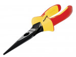 A pair of Bahco long-nose pliers with narrow tapered jaws and a side-wire cutter, for working in confined spaces.