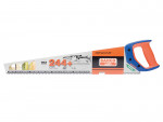 A saw with a hardened blade and a comfortable handle, for cutting timber, metal, or masonry.