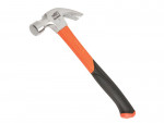 A claw hammer with a silver metal head and an orange and black handle, branded BAHCO, is shown on a white background.