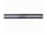 A rectangular metal file with a dark border and a silver-colored center strip, featuring the word SANDVIK engraved in the middle.
