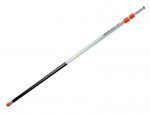 A long, extendable pole with orange and black sections, commonly used as a telescopic tool handle for tasks like painting or cleaning hard-to-reach areas.