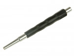 A metal and black plastic hand tool with a textured grip and tapered tip, typically used as a pin punch or alignment tool for mechanical or automotive tasks.