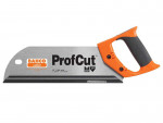 A Bahco ProfCut hand saw with a short, straight blade and an orange and black ergonomic handle. The blade is silver with the ProfCut logo and branding printed on it.