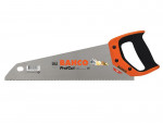 A saw with a hardened blade and a comfortable handle, for cutting timber, metal, or masonry.