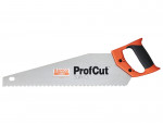 A Bahco ProfCut Decor hand saw with a silver blade, jagged teeth, and an orange and black ergonomic handle. The blade is branded with Bahco and ProfCut DECOR logos.