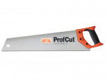 A Bahco ProfCut Precision hand saw with an orange and black ergonomic handle and a silver blade, designed for woodworking. The blade features fine teeth and ProfCut branding.