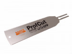 A Bahco ProfCut pull saw blade with fine and coarse teeth on each side, silver in color with product information printed on the surface, shown against a white background.