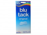 A rectangular pack of Blu Tack Original by Bostik, featuring blue and white gradient packaging with a small image of the tack and text describing it as repositionable, reusable, versatile, clean, and safe.