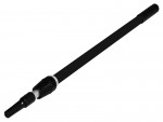 A black telescopic pole with an adjustable length and twist-lock mechanism, designed for attaching cleaning tools.