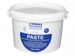 A white plastic tub labeled “Denso Paste” with a blue and white label, featuring product details and a website URL. The container holds 2.5kg (5.5lbs) and has a sealed, snap-on lid.
