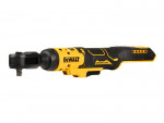 A yellow and black DeWalt cordless brushless ratchet tool, shown on a white background, with the brand name visible on the side.