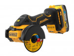 A yellow and black DEWALT 18V lithium-ion slide-pack battery, compatible with the DEWALT cordless tool range.