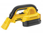 A yellow and black DEWALT cordless leaf blower with 18V variable airflow control and a concentrator nozzle.,